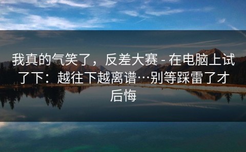 我真的气笑了，反差大赛 - 在电脑上试了下：越往下越离谱…别等踩雷了才后悔